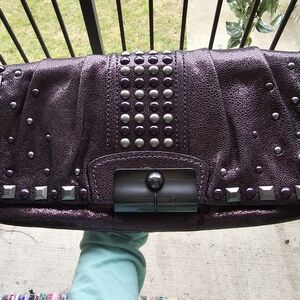 Coach Purple Studded Clutch